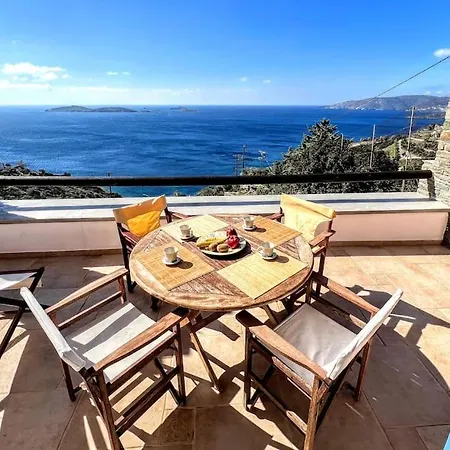 度假居 Sea & Sunset Terrace - Island House By Hostandros *